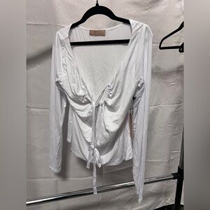 Bailey 44 White Drawstring Blouse top